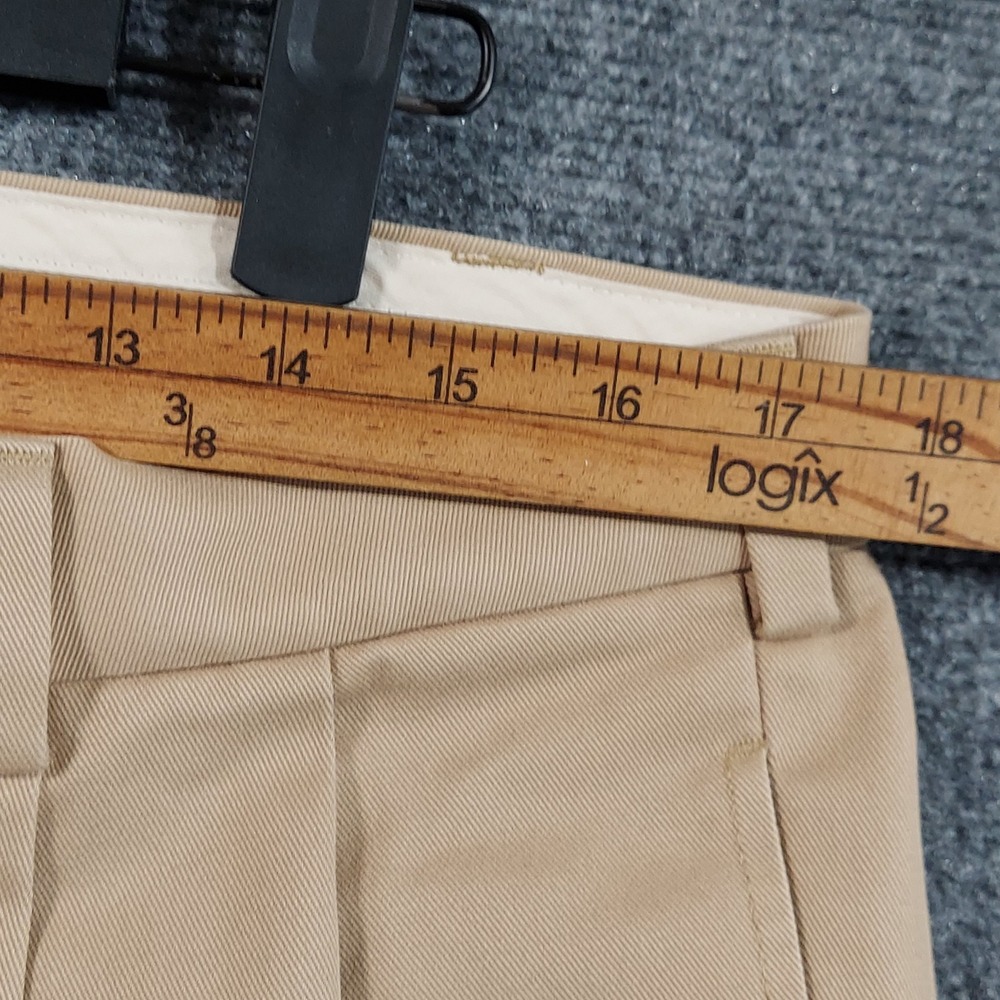 Brooks Brothers Advantage Chino Elliot Men 35x29 Tan Pleated Cuffed Pants - Picture 6 of 10